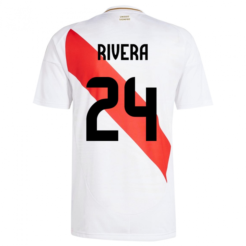 ילדים פרו José Rivera #24 לבן ג'רזי ביתית 24-26 חולצה קצרה