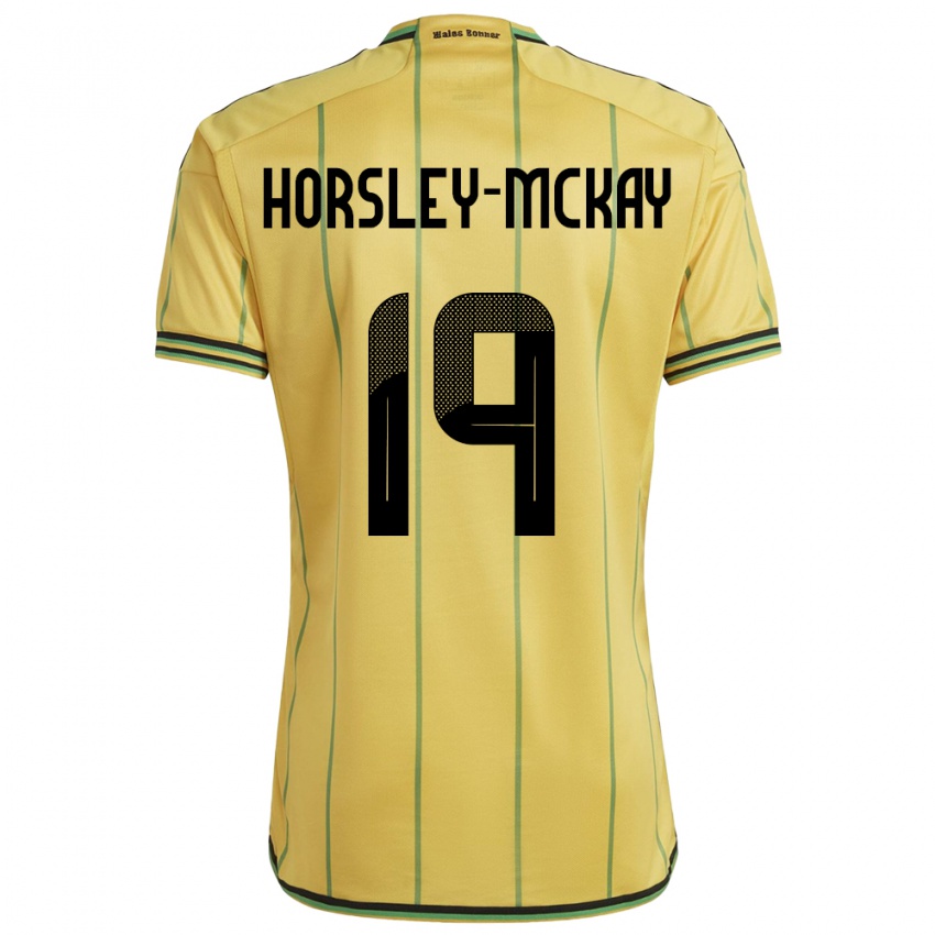 ילדים ג'מייקה Kyron Horsley-Mckay #19 צהוב ג'רזי ביתית 24-26 חולצה קצרה