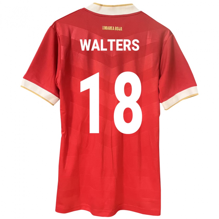 ילדים פנמה Kairo Walters #18 אָדוֹם ג'רזי ביתית 24-26 חולצה קצרה