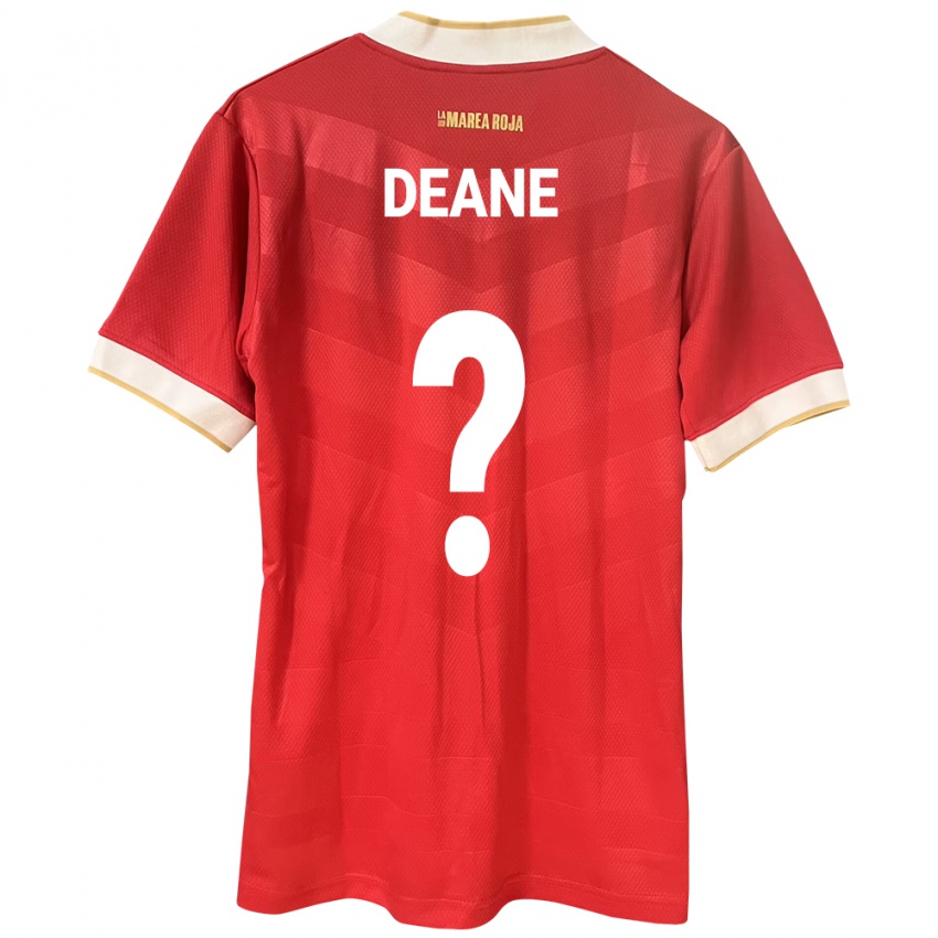 ילדים פנמה Sean Deane #0 אָדוֹם ג'רזי ביתית 24-26 חולצה קצרה