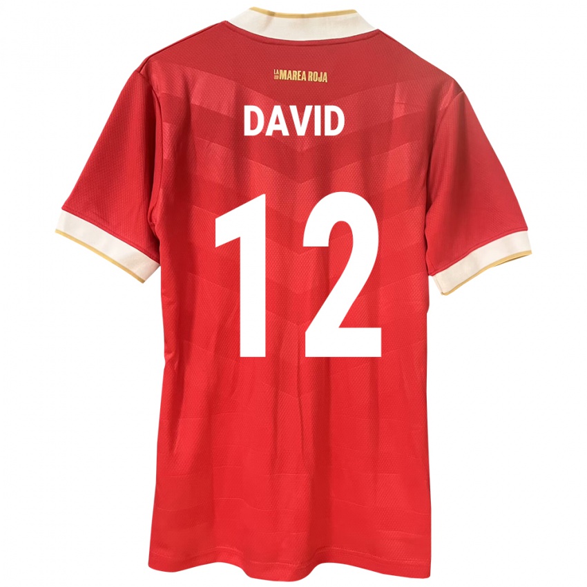 ילדים פנמה Said David #12 אָדוֹם ג'רזי ביתית 24-26 חולצה קצרה