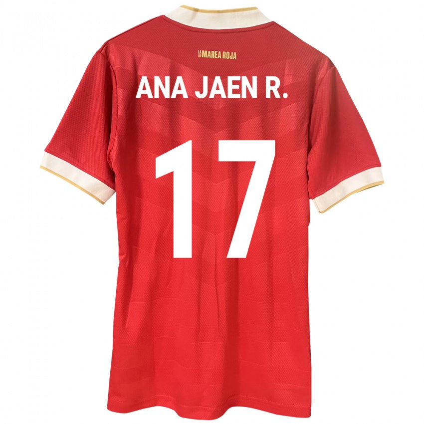 ילדים פנמה Ana Jaén Rodríguez #17 אָדוֹם ג'רזי ביתית 24-26 חולצה קצרה