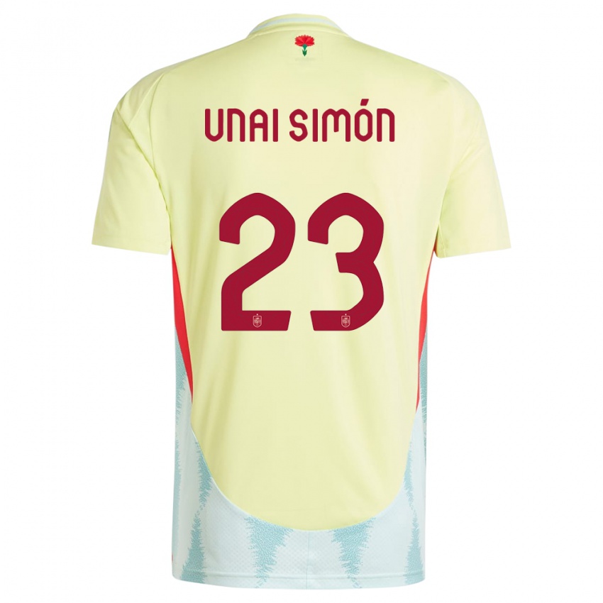 ילדים ספרד אונאי סימון #23 צהוב הרחק ג'רזי 24-26 חולצה קצרה