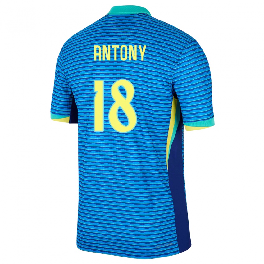 ילדים ברזיל אנטוני #18 כְּחוֹל הרחק ג'רזי 24-26 חולצה קצרה