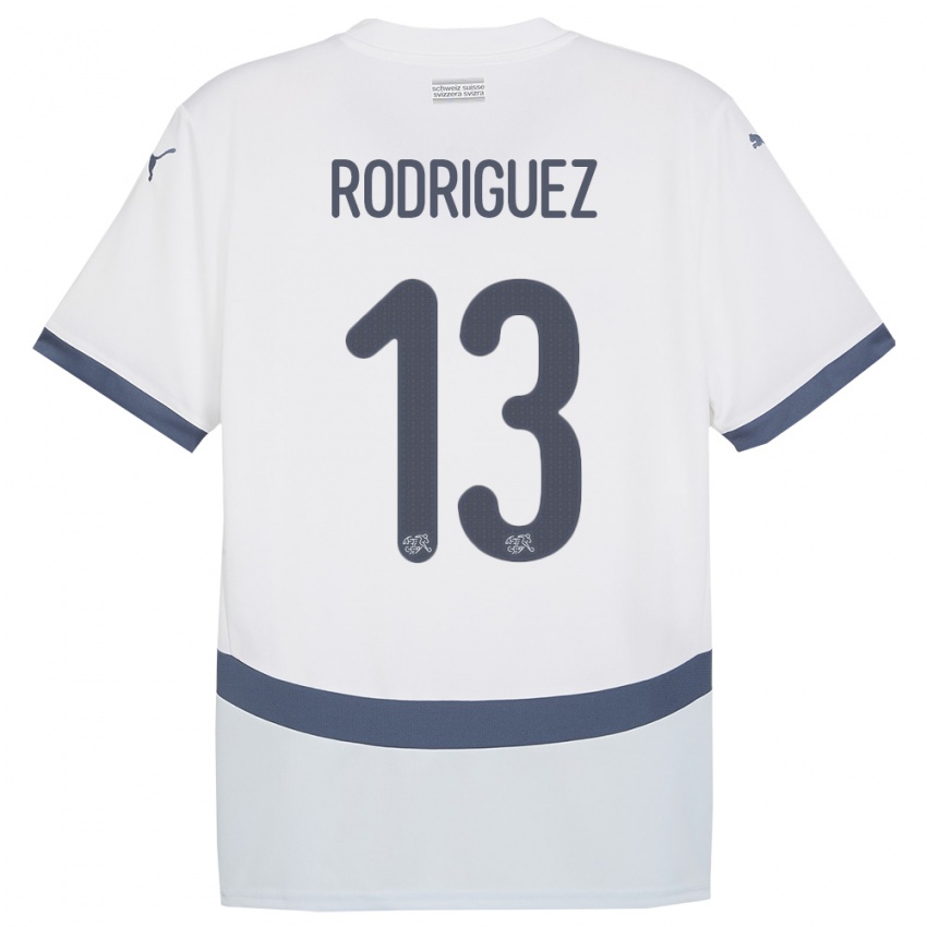 ילדים שווייץ ריקרדו רודריגז #13 לבן הרחק ג'רזי 24-26 חולצה קצרה