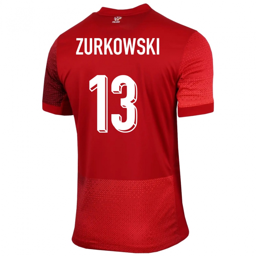 ילדים פולין שימון ז'ורקובסקי #13 אָדוֹם הרחק ג'רזי 24-26 חולצה קצרה