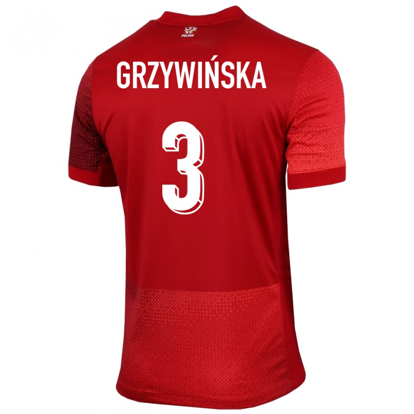ילדים פולין גבריאלה גרזיווינסקה #3 אָדוֹם הרחק ג'רזי 24-26 חולצה קצרה