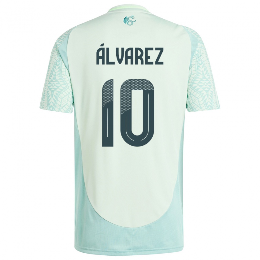 ילדים מקסיקו אפראין אלבארס #10 פשתן ירוק הרחק ג'רזי 24-26 חולצה קצרה
