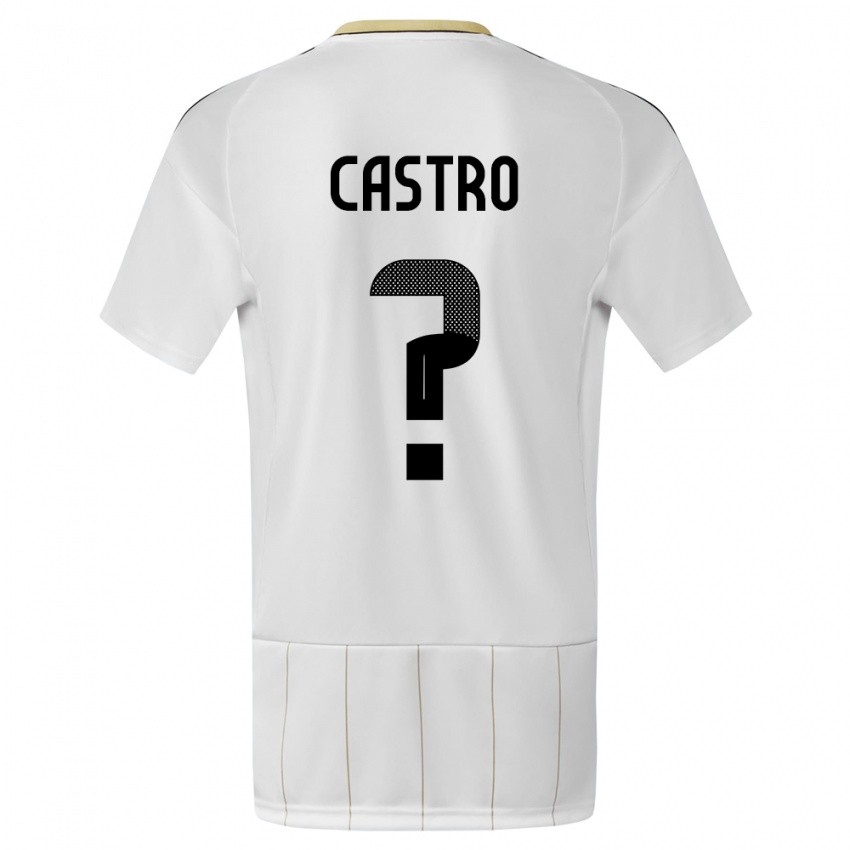 ילדים קוסטה ריקה מתיאס קסטרו #0 לבן הרחק ג'רזי 24-26 חולצה קצרה