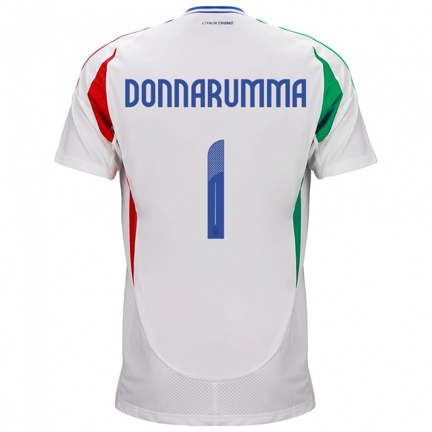 ילדים איטליה ג'יאנלואיג'י דונארומה #1 לבן הרחק ג'רזי 24-26 חולצה קצרה