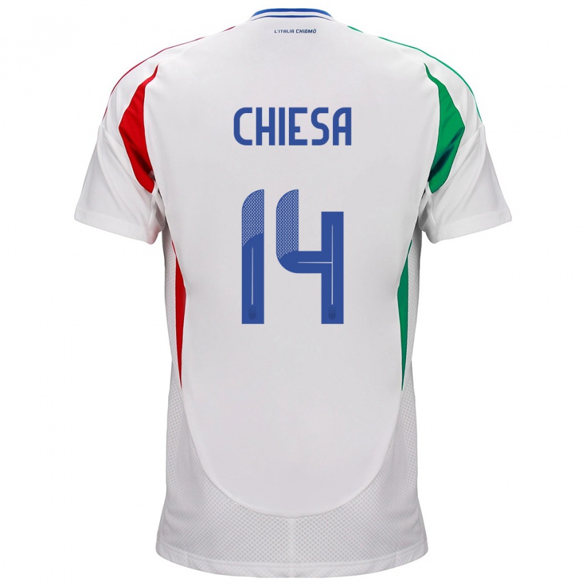 ילדים איטליה פדריקו קייזה #14 לבן הרחק ג'רזי 24-26 חולצה קצרה