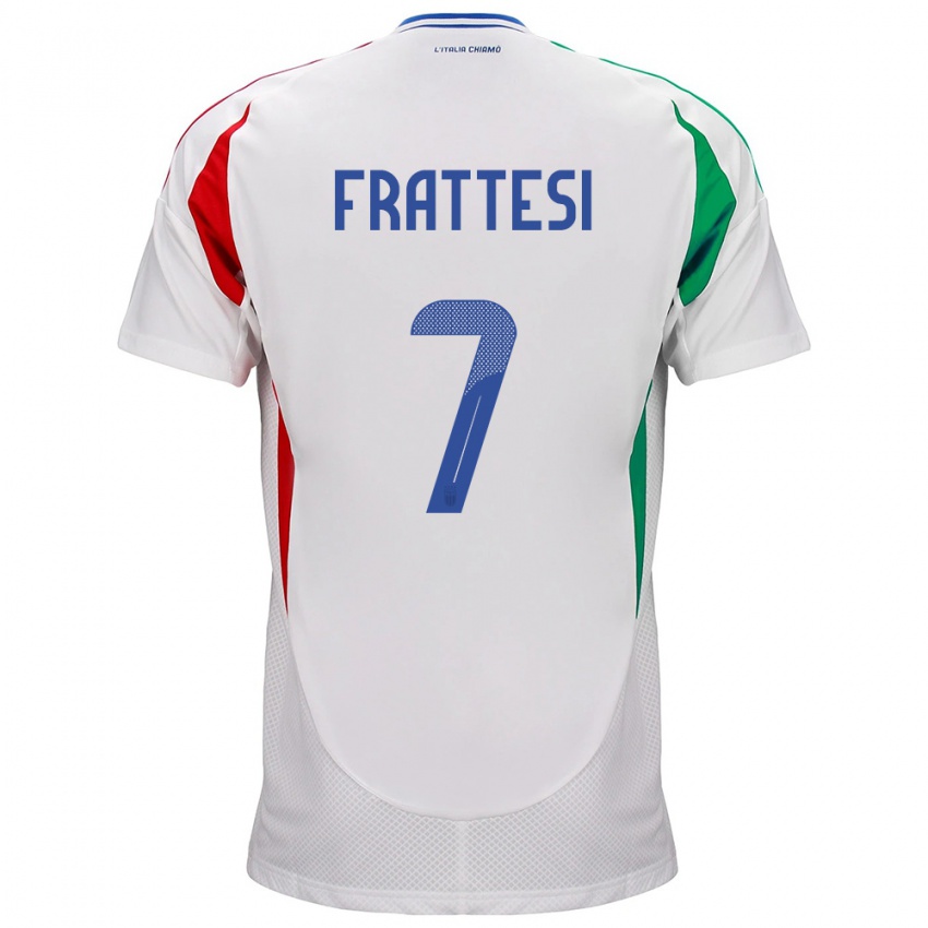 ילדים איטליה דוידה פרטזי #7 לבן הרחק ג'רזי 24-26 חולצה קצרה