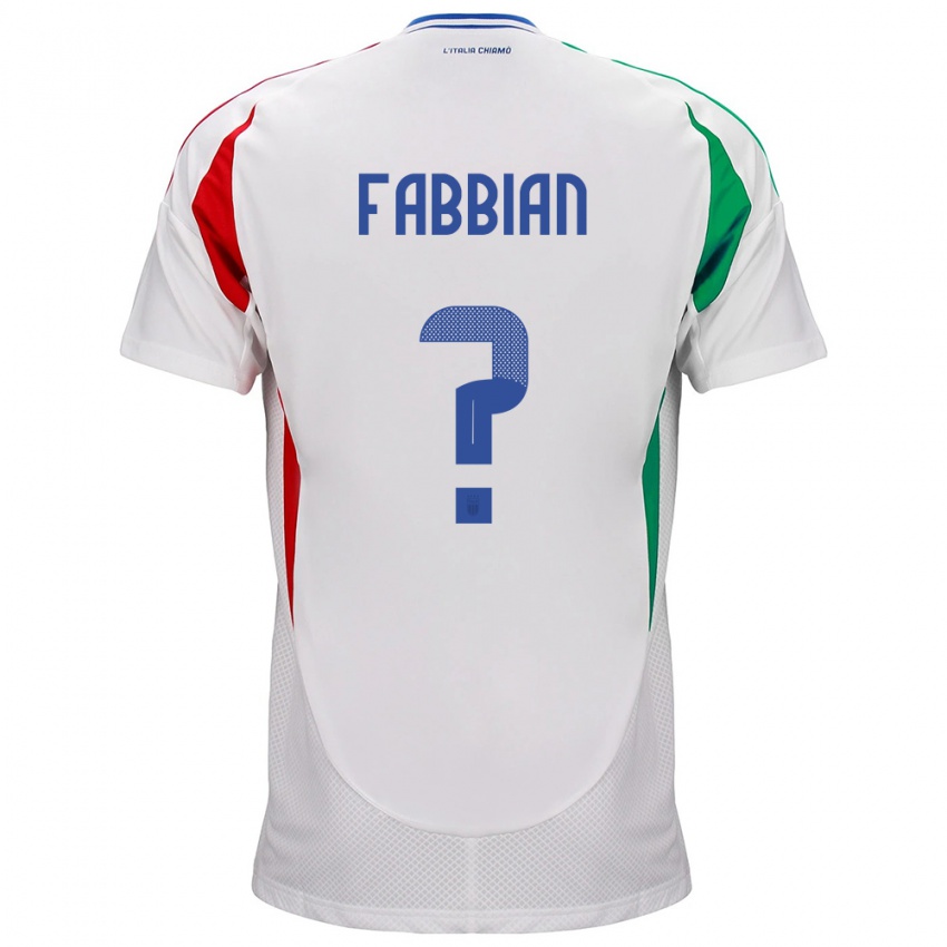 ילדים איטליה ג'ובאני פביאן #0 לבן הרחק ג'רזי 24-26 חולצה קצרה