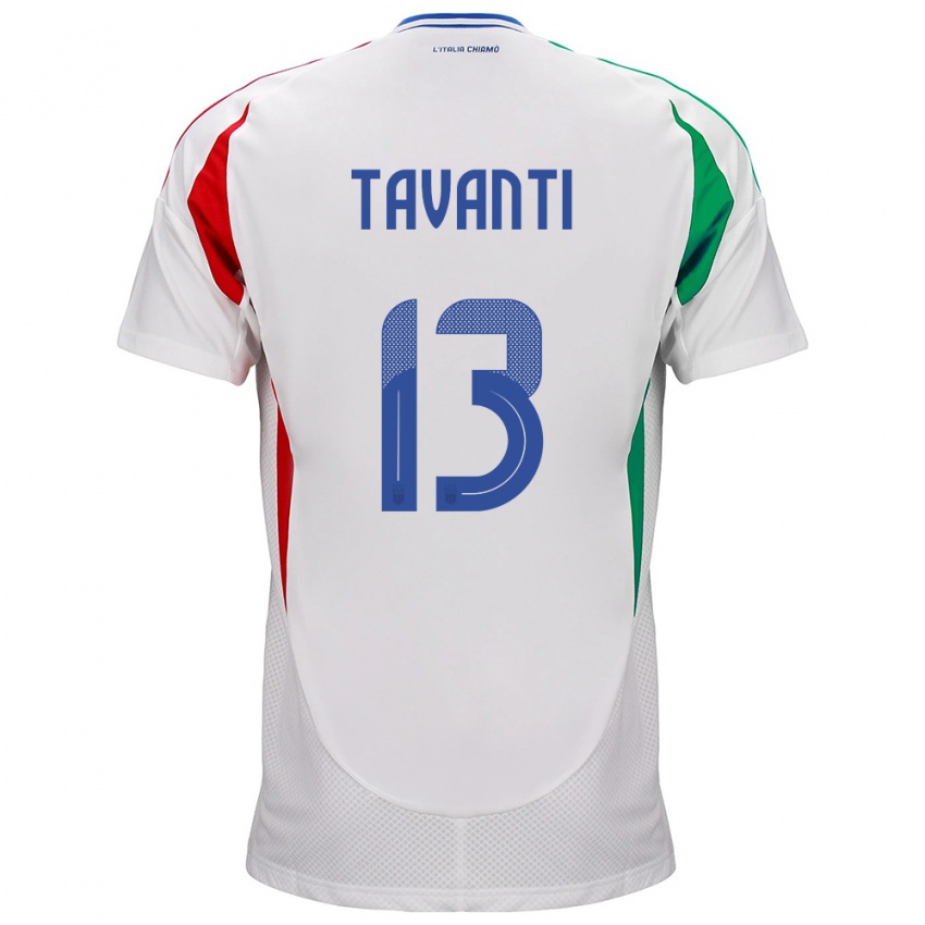ילדים איטליה סמואל טבנטי #13 לבן הרחק ג'רזי 24-26 חולצה קצרה