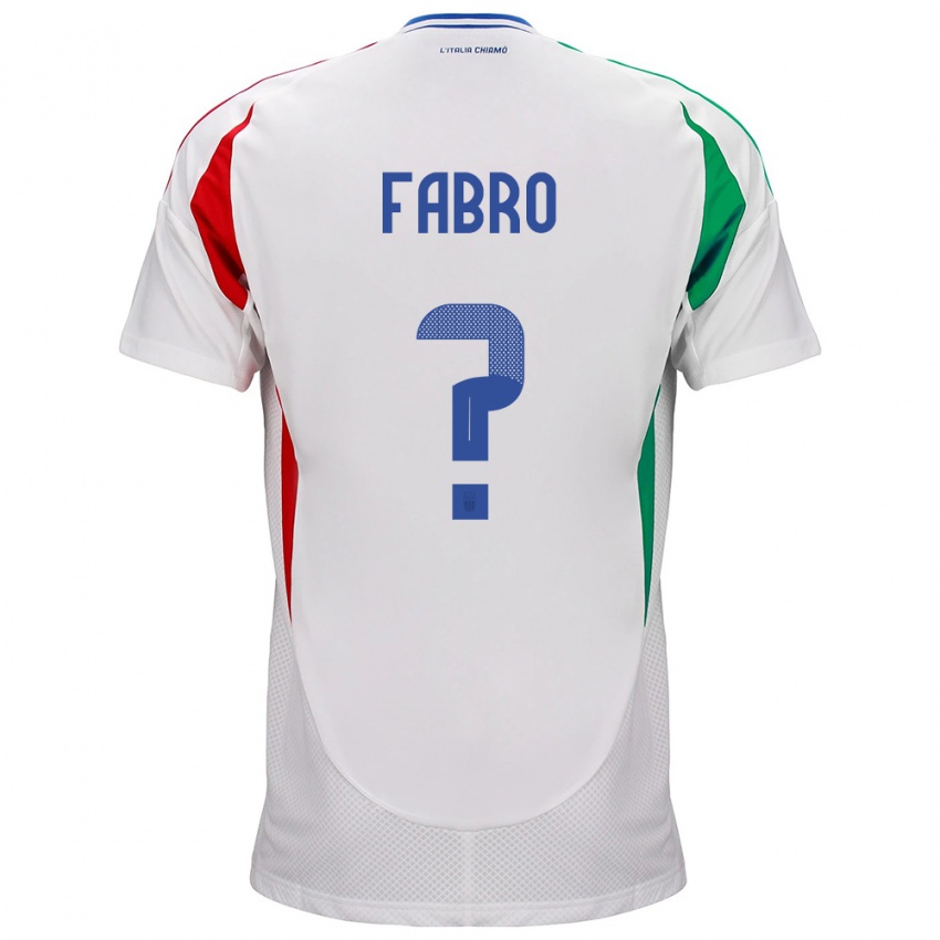 ילדים איטליה ג'קופו דל פאברו #0 לבן הרחק ג'רזי 24-26 חולצה קצרה