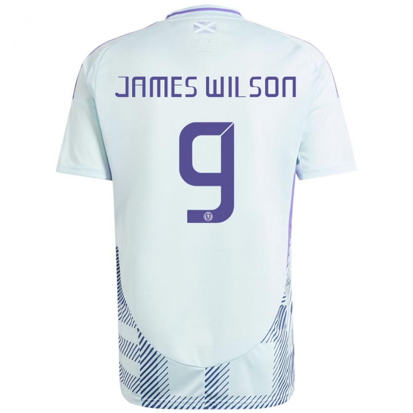 ילדים סקוטלנד James Wilson #9 כחול מנטה בהיר הרחק ג'רזי 24-26 חולצה קצרה