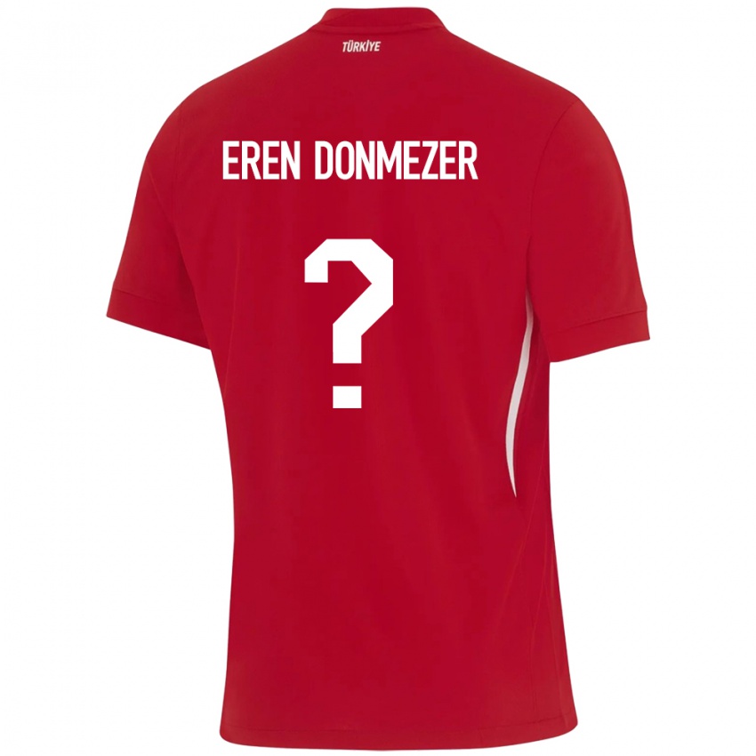 ילדים טורקיה Deniz Eren Dönmezer #0 אָדוֹם הרחק ג'רזי 24-26 חולצה קצרה