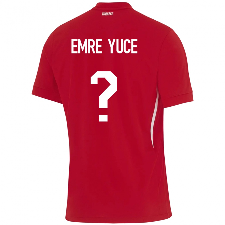 ילדים טורקיה Yunus Emre Yüce #0 אָדוֹם הרחק ג'רזי 24-26 חולצה קצרה