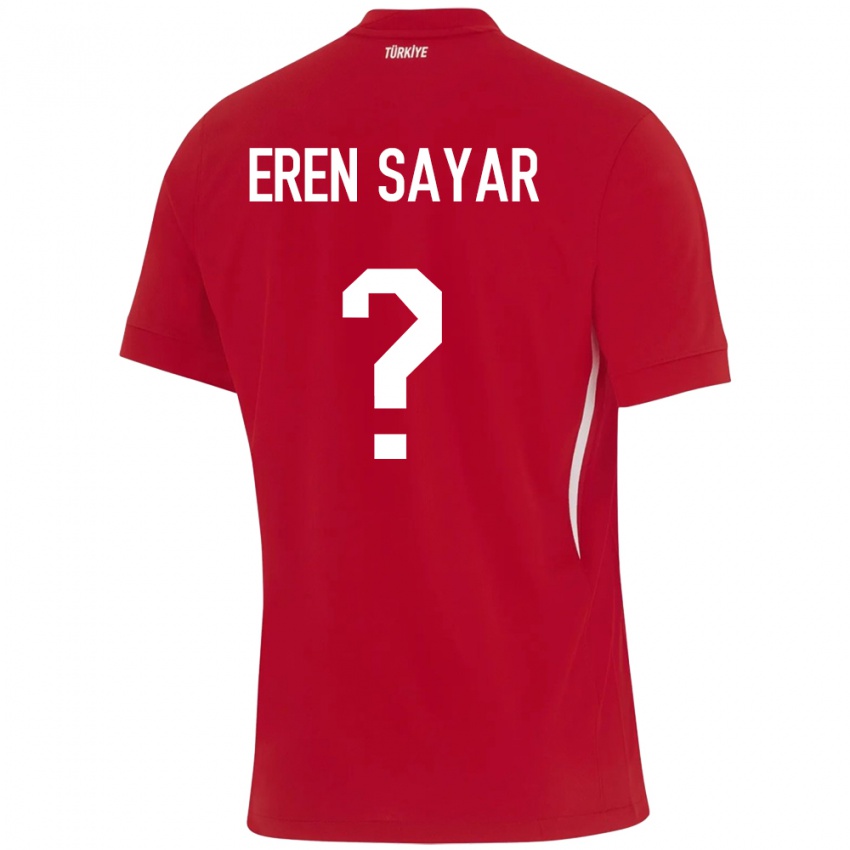 ילדים טורקיה Emin Eren Sayar #0 אָדוֹם הרחק ג'רזי 24-26 חולצה קצרה