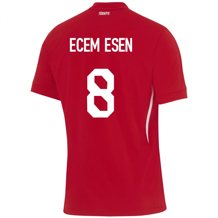 ילדים טורקיה Emine Ecem Esen #8 אָדוֹם הרחק ג'רזי 24-26 חולצה קצרה