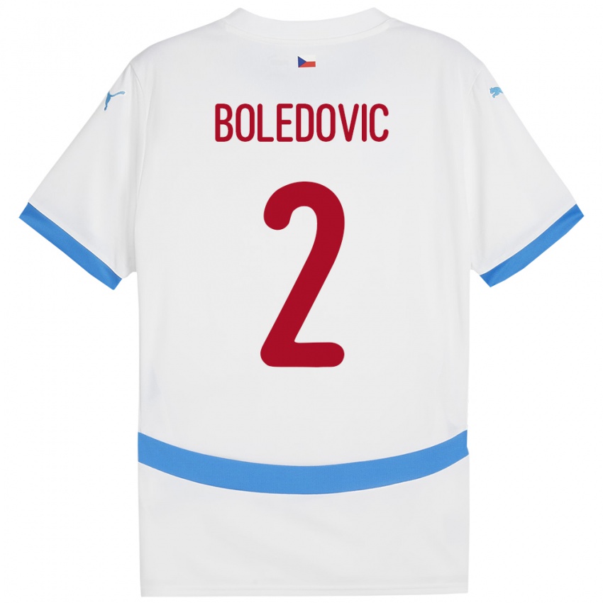 ילדים צ'כיה Tobias Boledovic #2 לבן הרחק ג'רזי 24-26 חולצה קצרה