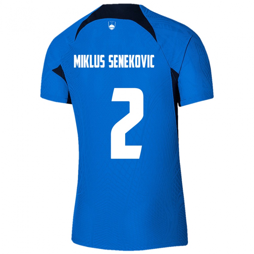 ילדים סלובניה Gal Miklus Senekovic #2 כְּחוֹל הרחק ג'רזי 24-26 חולצה קצרה