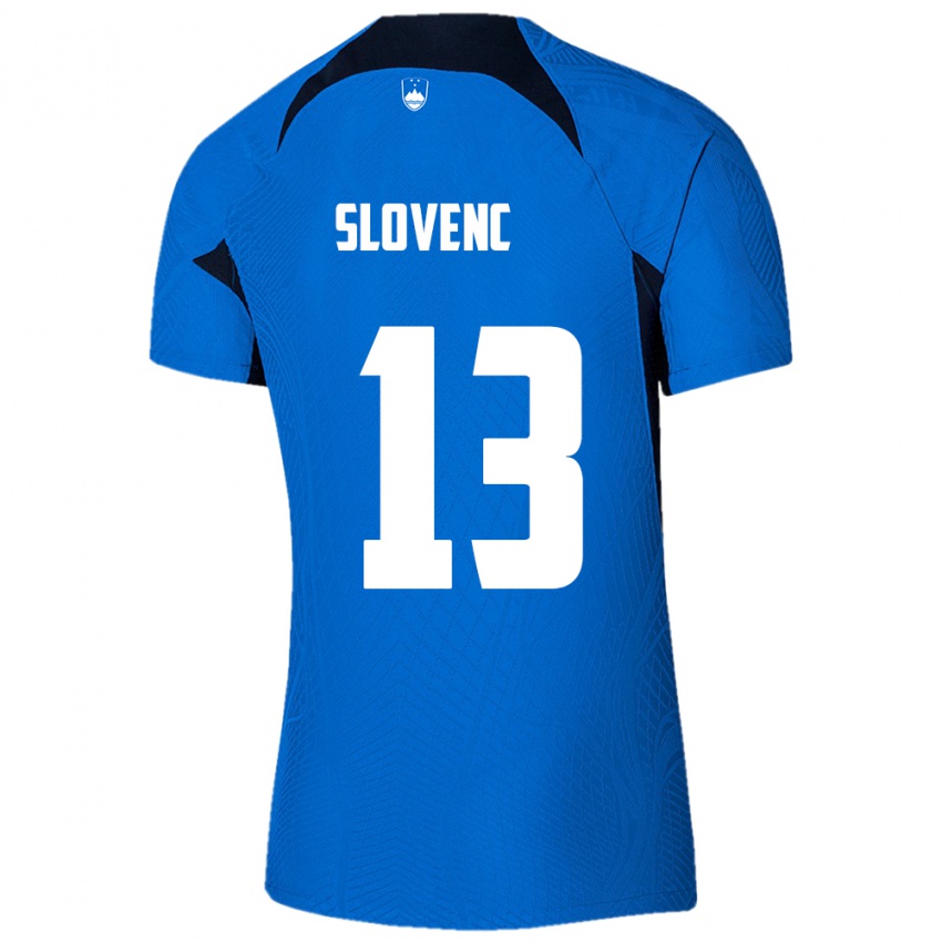 ילדים סלובניה Nejc Slovenc #13 כְּחוֹל הרחק ג'רזי 24-26 חולצה קצרה