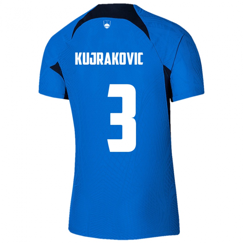 ילדים סלובניה Minel Kujrakovic #3 כְּחוֹל הרחק ג'רזי 24-26 חולצה קצרה