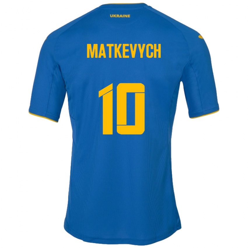 ילדים אוקראינה Andriy Matkevych #10 כְּחוֹל הרחק ג'רזי 24-26 חולצה קצרה