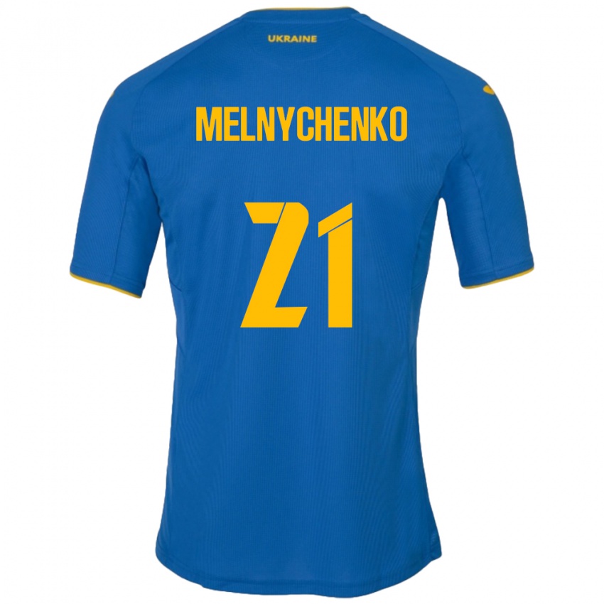 ילדים אוקראינה מקסים מלניצ׳נקו #21 כְּחוֹל הרחק ג'רזי 24-26 חולצה קצרה
