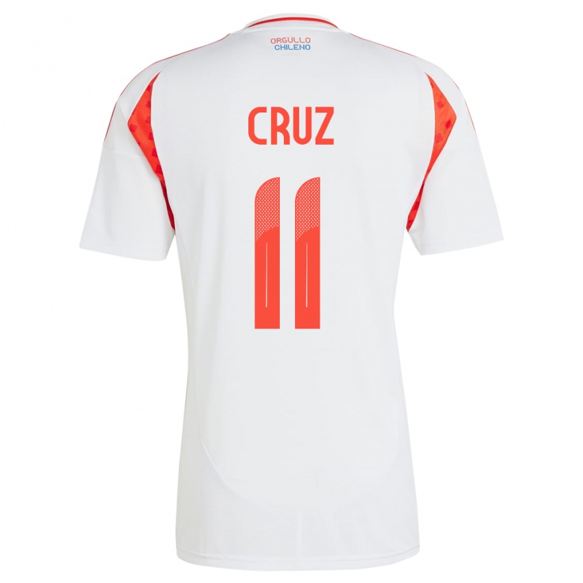 ילדים צ'ילה חואן קרוז #11 לבן הרחק ג'רזי 24-26 חולצה קצרה