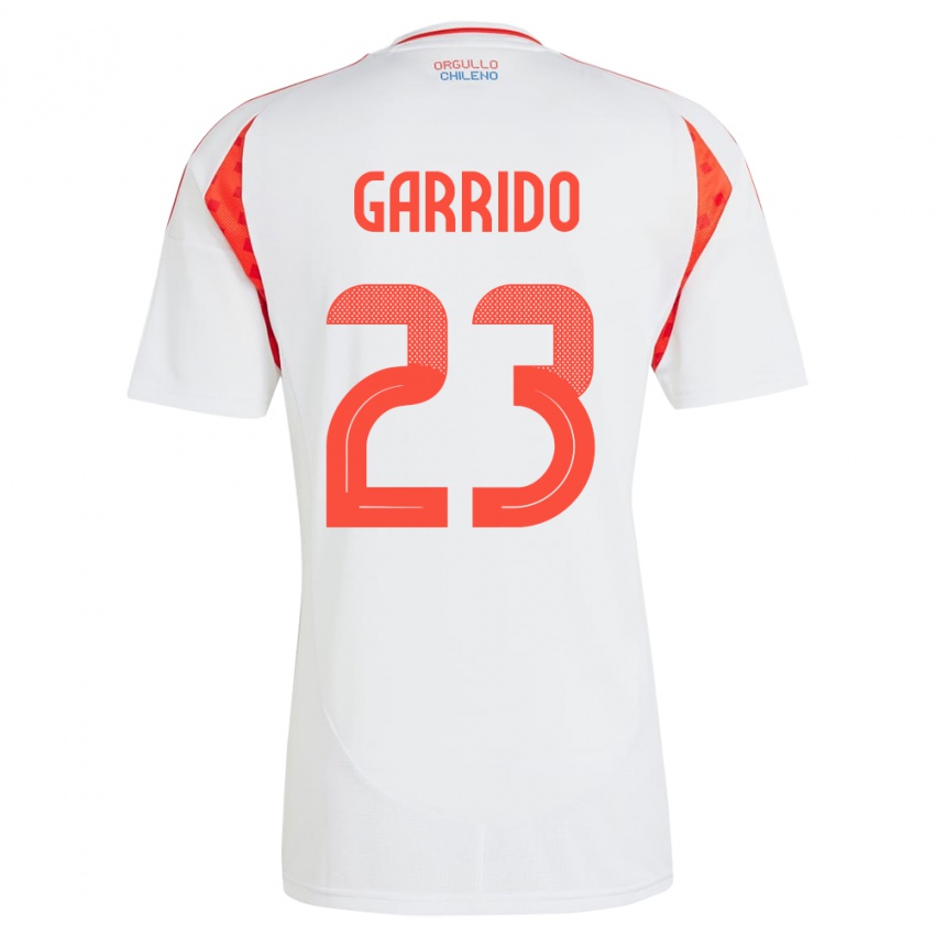 ילדים צ'ילה Pedro Garrido #23 לבן הרחק ג'רזי 24-26 חולצה קצרה