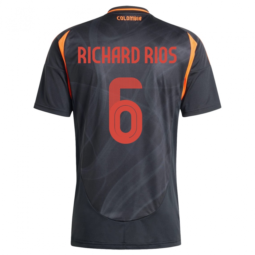 ילדים קולומביה ריצ'רד ריוס #6 שָׁחוֹר הרחק ג'רזי 24-26 חולצה קצרה