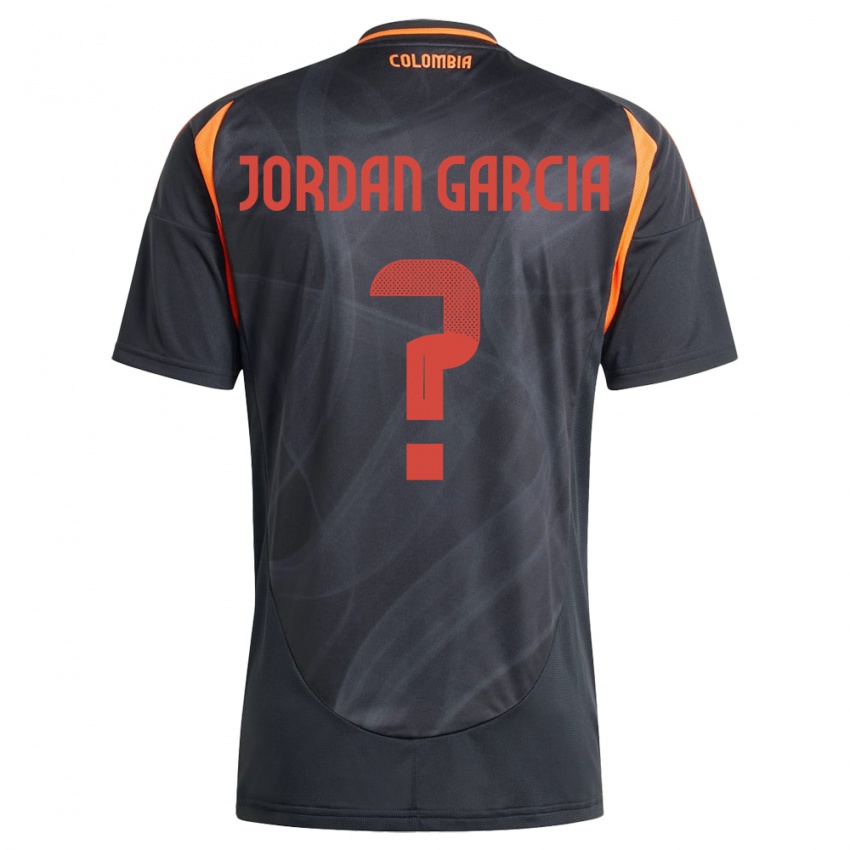 ילדים קולומביה Jordan García #0 שָׁחוֹר הרחק ג'רזי 24-26 חולצה קצרה