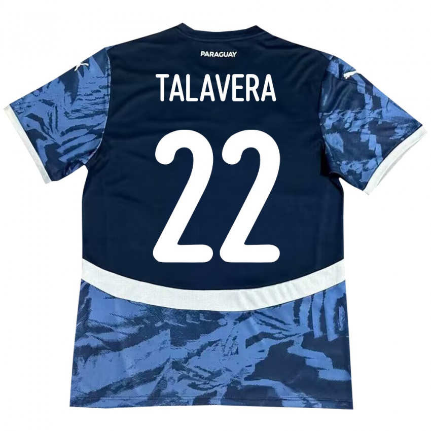 ילדים פרגוואי Javier Talavera #22 כְּחוֹל הרחק ג'רזי 24-26 חולצה קצרה