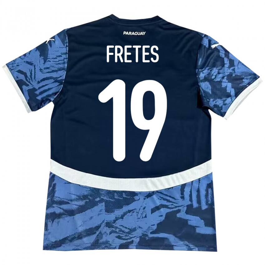 ילדים פרגוואי Alexis Fretes #19 כְּחוֹל הרחק ג'רזי 24-26 חולצה קצרה