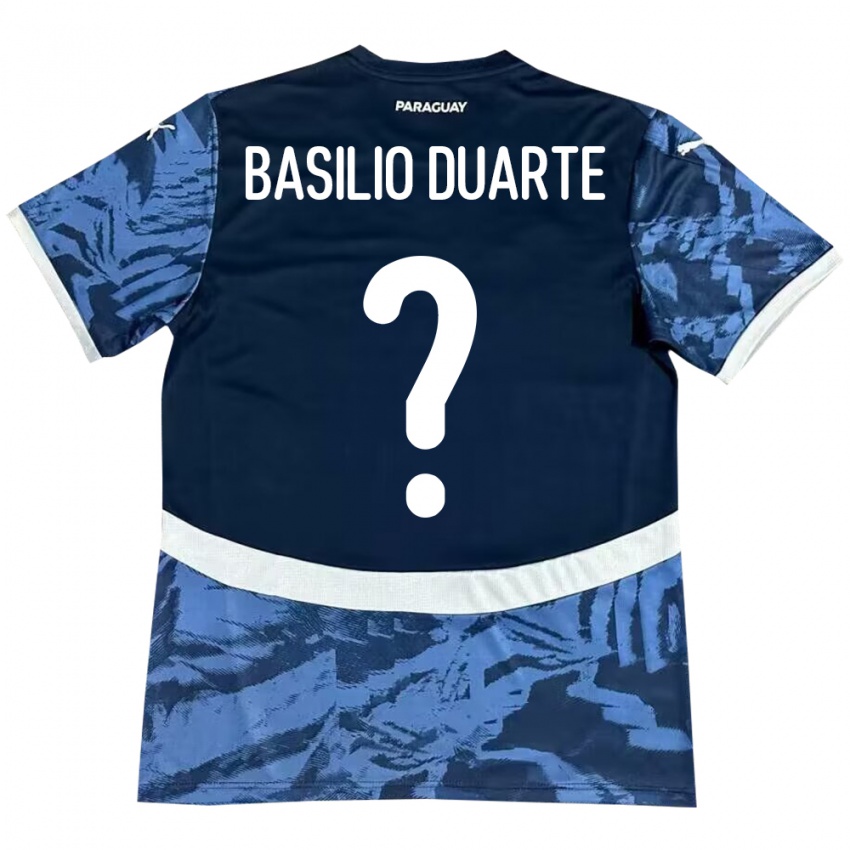 ילדים פרגוואי Basilio Duarte #0 כְּחוֹל הרחק ג'רזי 24-26 חולצה קצרה