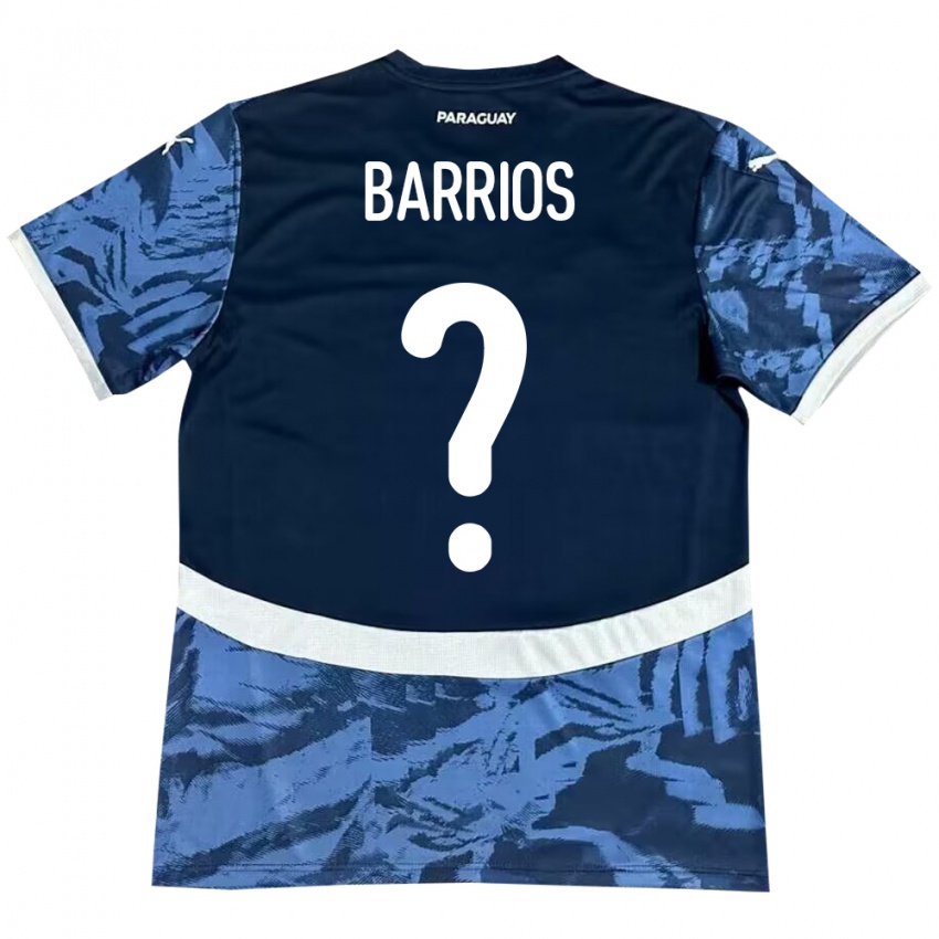 ילדים פרגוואי Fabio Barrios #0 כְּחוֹל הרחק ג'רזי 24-26 חולצה קצרה