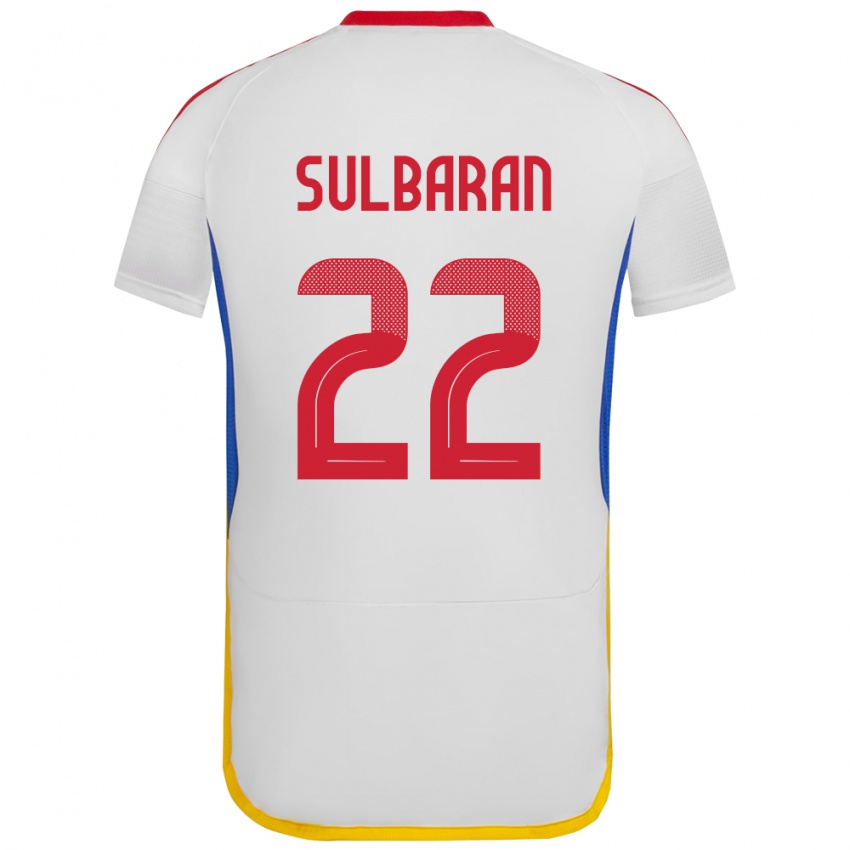 ילדים ונצואלה Manuel Sulbarán #22 לבן הרחק ג'רזי 24-26 חולצה קצרה