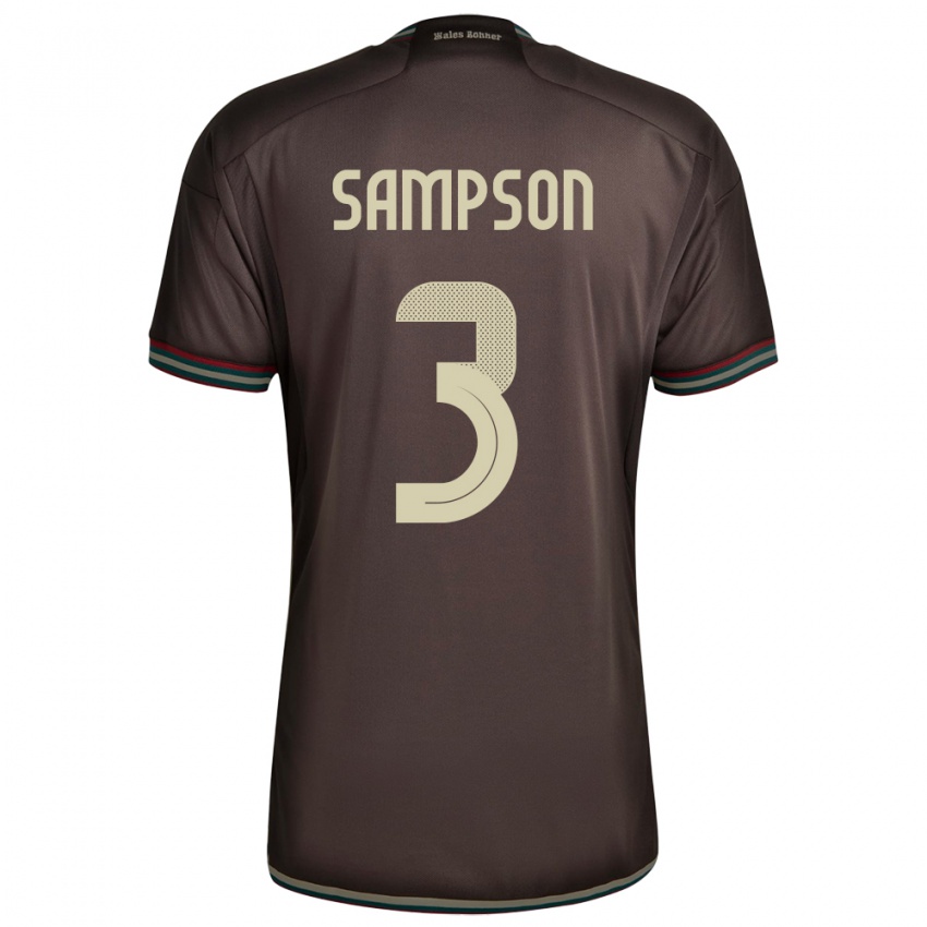 ילדים ג'מייקה Vyan Sampson #3 חום לילה הרחק ג'רזי 24-26 חולצה קצרה