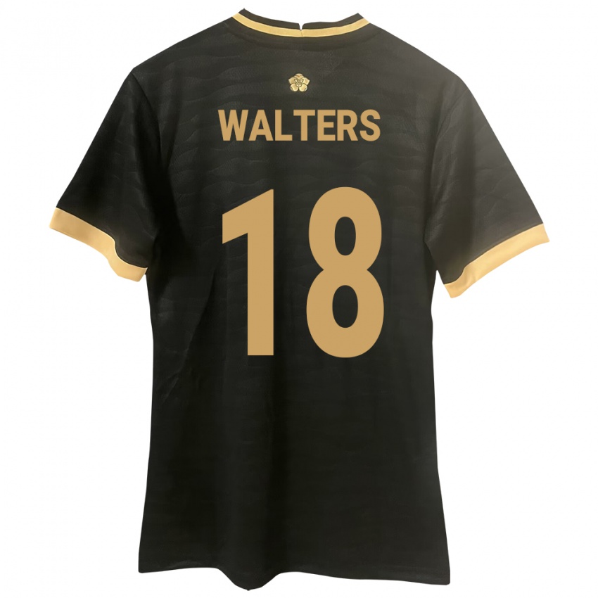 ילדים פנמה Kairo Walters #18 שָׁחוֹר הרחק ג'רזי 24-26 חולצה קצרה