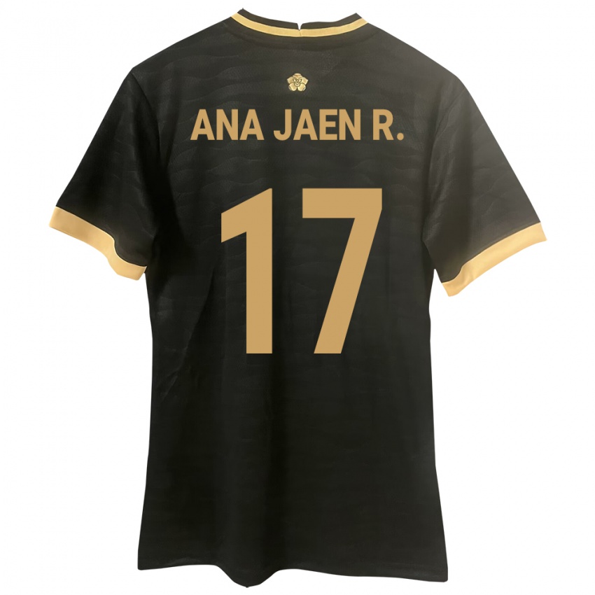 ילדים פנמה Ana Jaén Rodríguez #17 שָׁחוֹר הרחק ג'רזי 24-26 חולצה קצרה