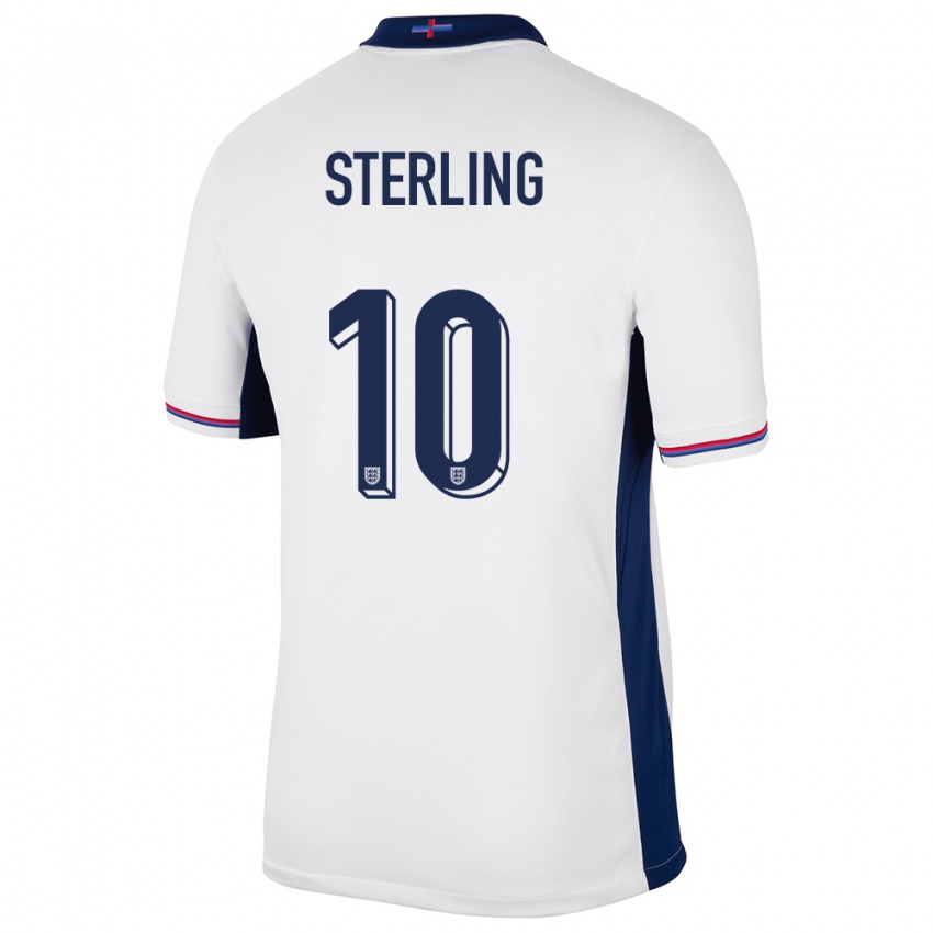 גברים אנגליה ראהים סטרלינג #10 לבן ג'רזי ביתית 24-26 חולצה קצרה