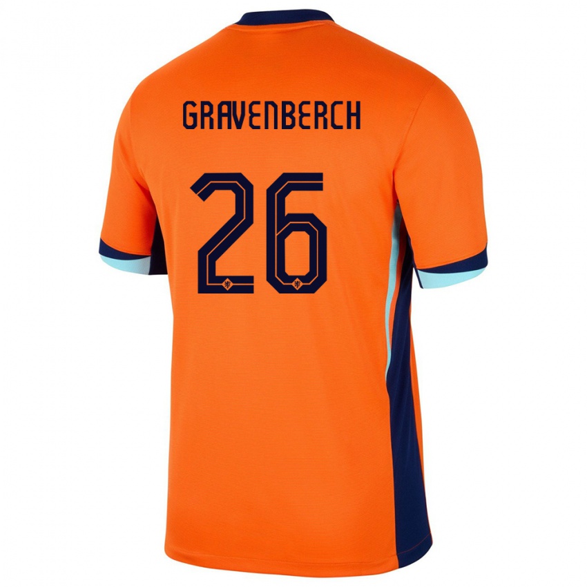 גברים הולנד ריאן גראבנברץ' #26 תפוז ג'רזי ביתית 24-26 חולצה קצרה