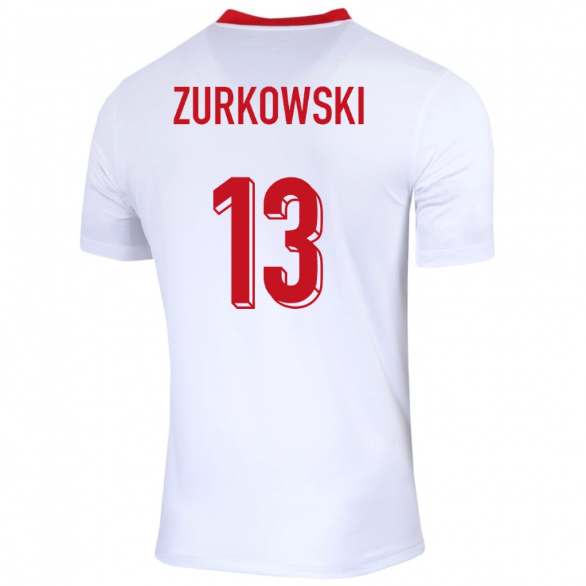 גברים פולין שימון ז'ורקובסקי #13 לבן ג'רזי ביתית 24-26 חולצה קצרה