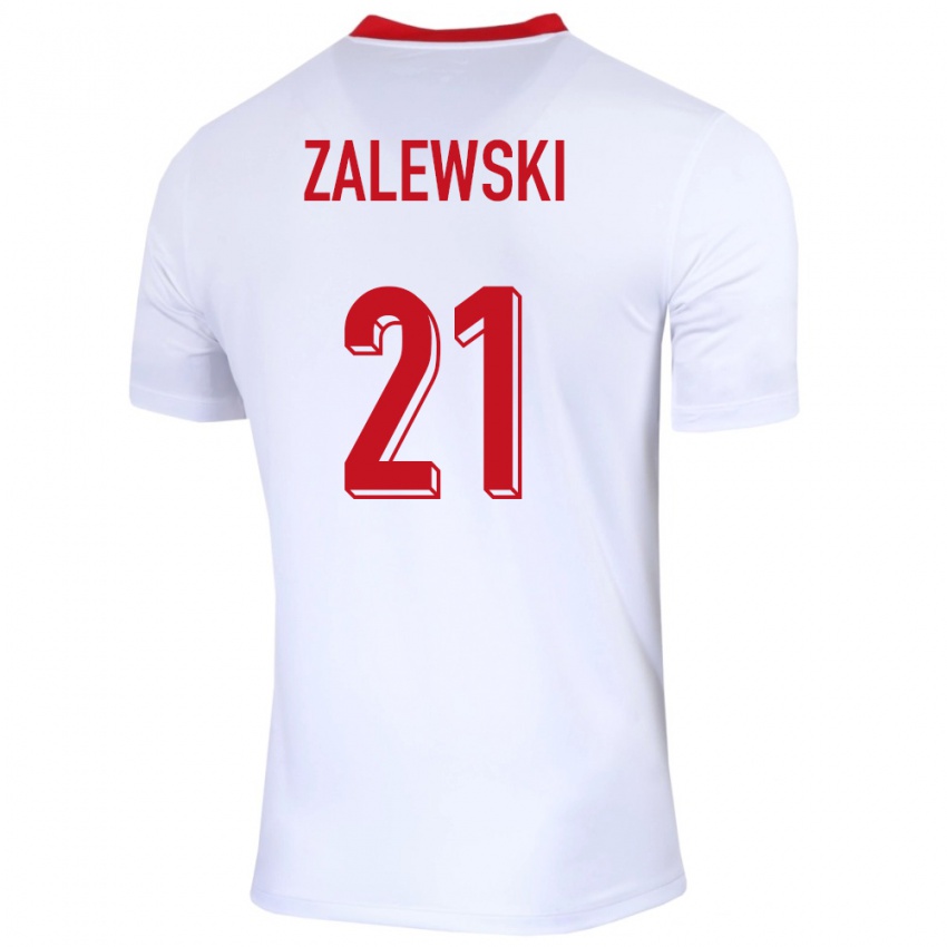 גברים פולין ניקולה זלבסקי #21 לבן ג'רזי ביתית 24-26 חולצה קצרה