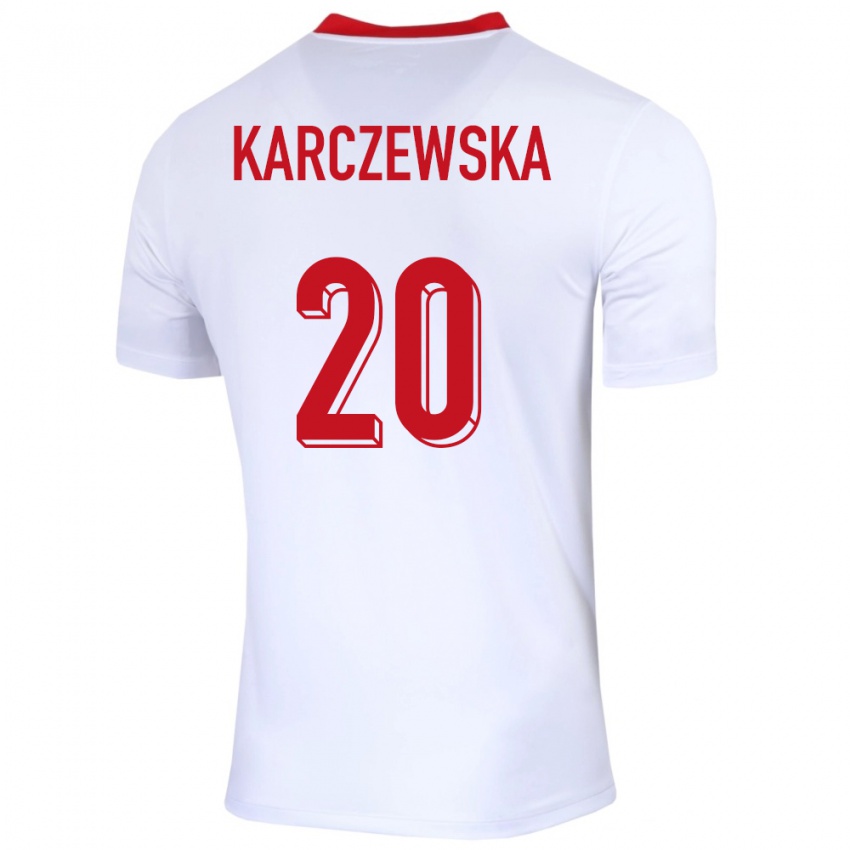 גברים פולין ניקולה קרצ'בסקה #20 לבן ג'רזי ביתית 24-26 חולצה קצרה