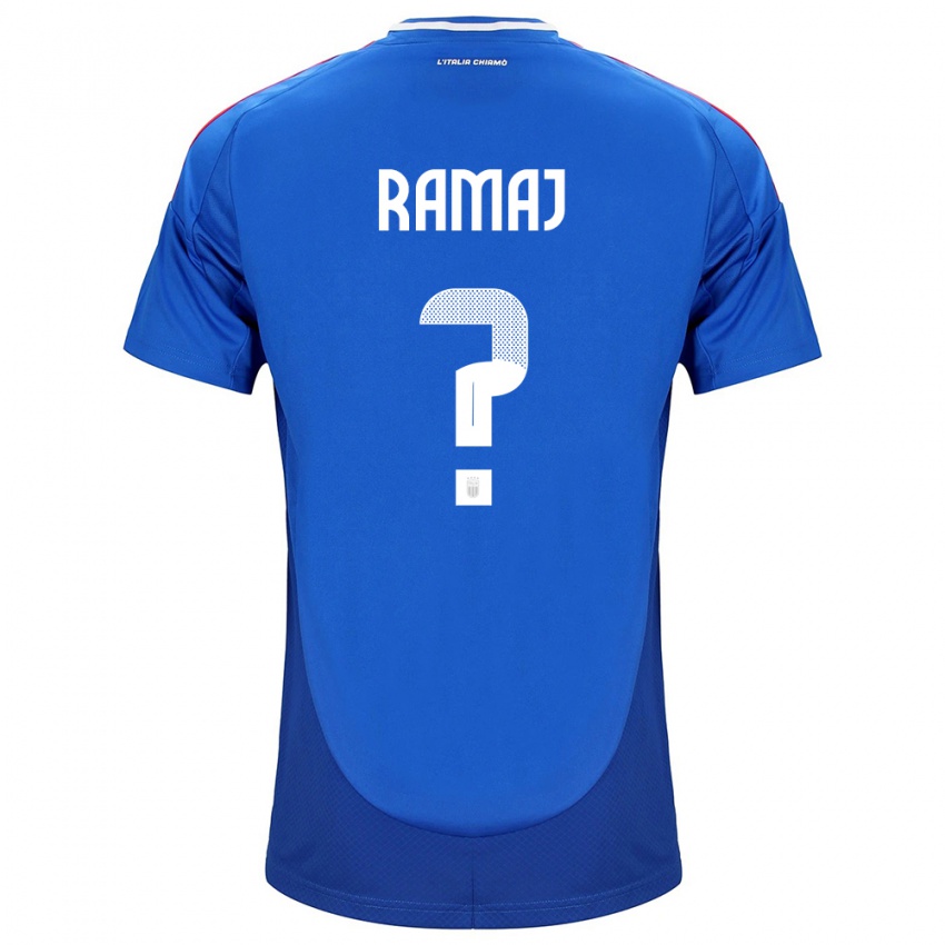 גברים איטליה גבריאל ראמג׳ #0 כְּחוֹל ג'רזי ביתית 24-26 חולצה קצרה