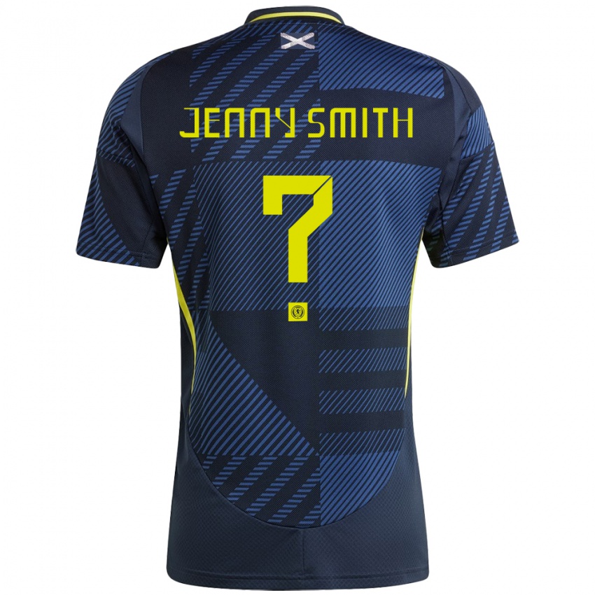 גברים סקוטלנד Jenny Smith #0 כחול כהה ג'רזי ביתית 24-26 חולצה קצרה