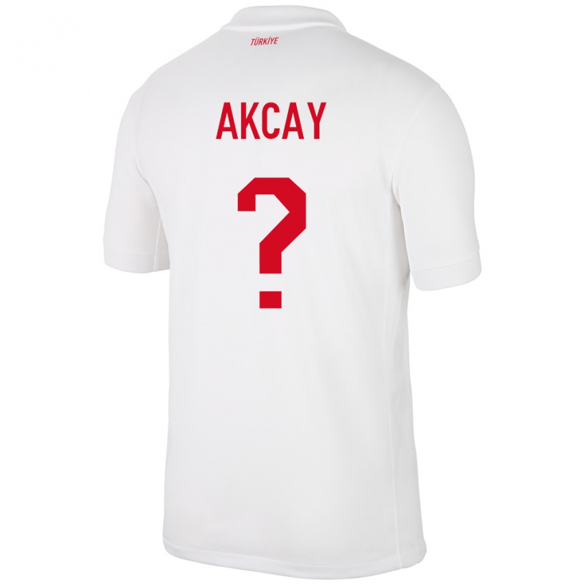 גברים טורקיה Yasin Akçay #0 לבן ג'רזי ביתית 24-26 חולצה קצרה